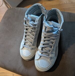 P448 EUC Skate Prisma Sneaker High Top Metallic // 6